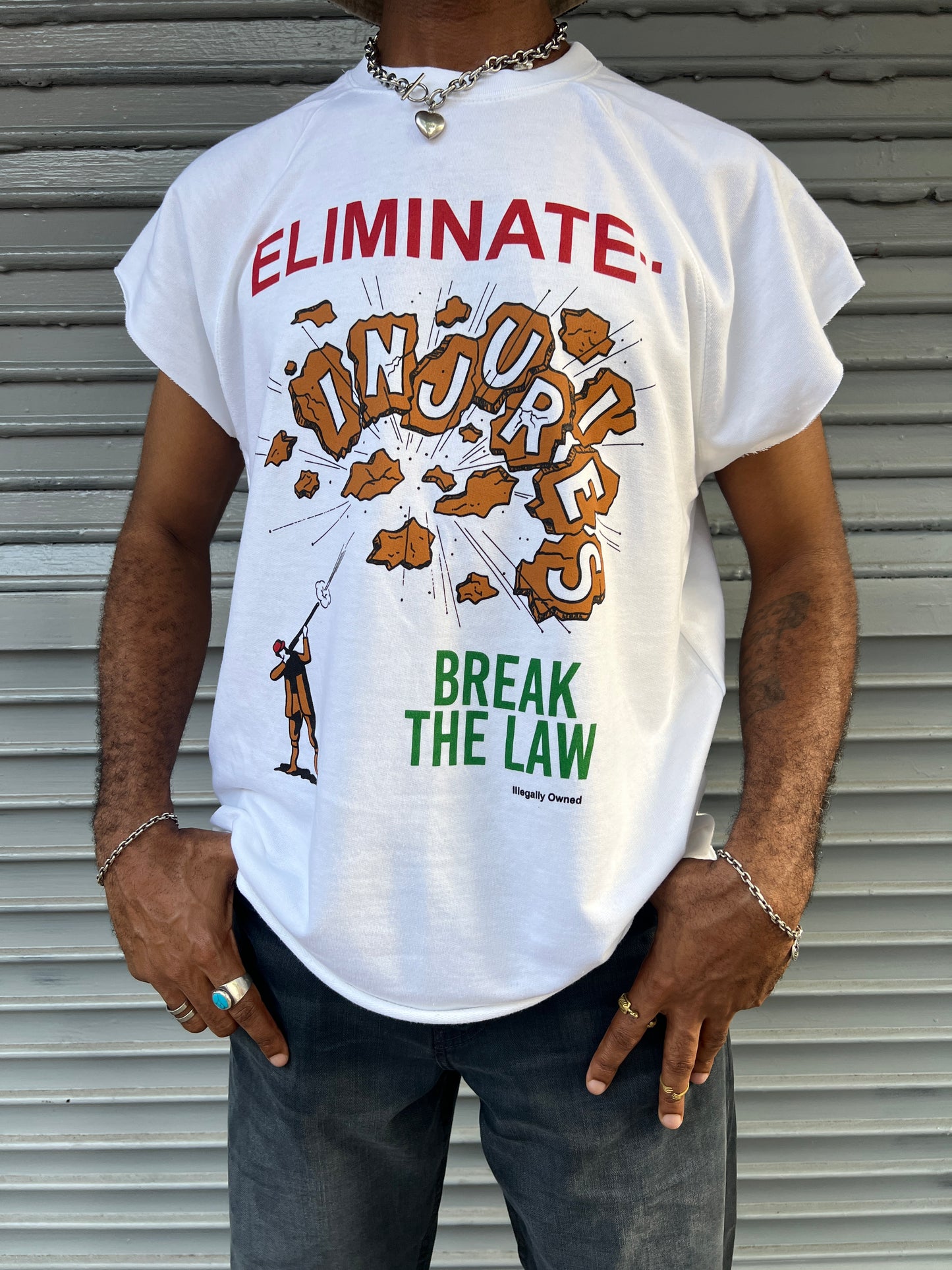 INJURIES Cut Off (White)