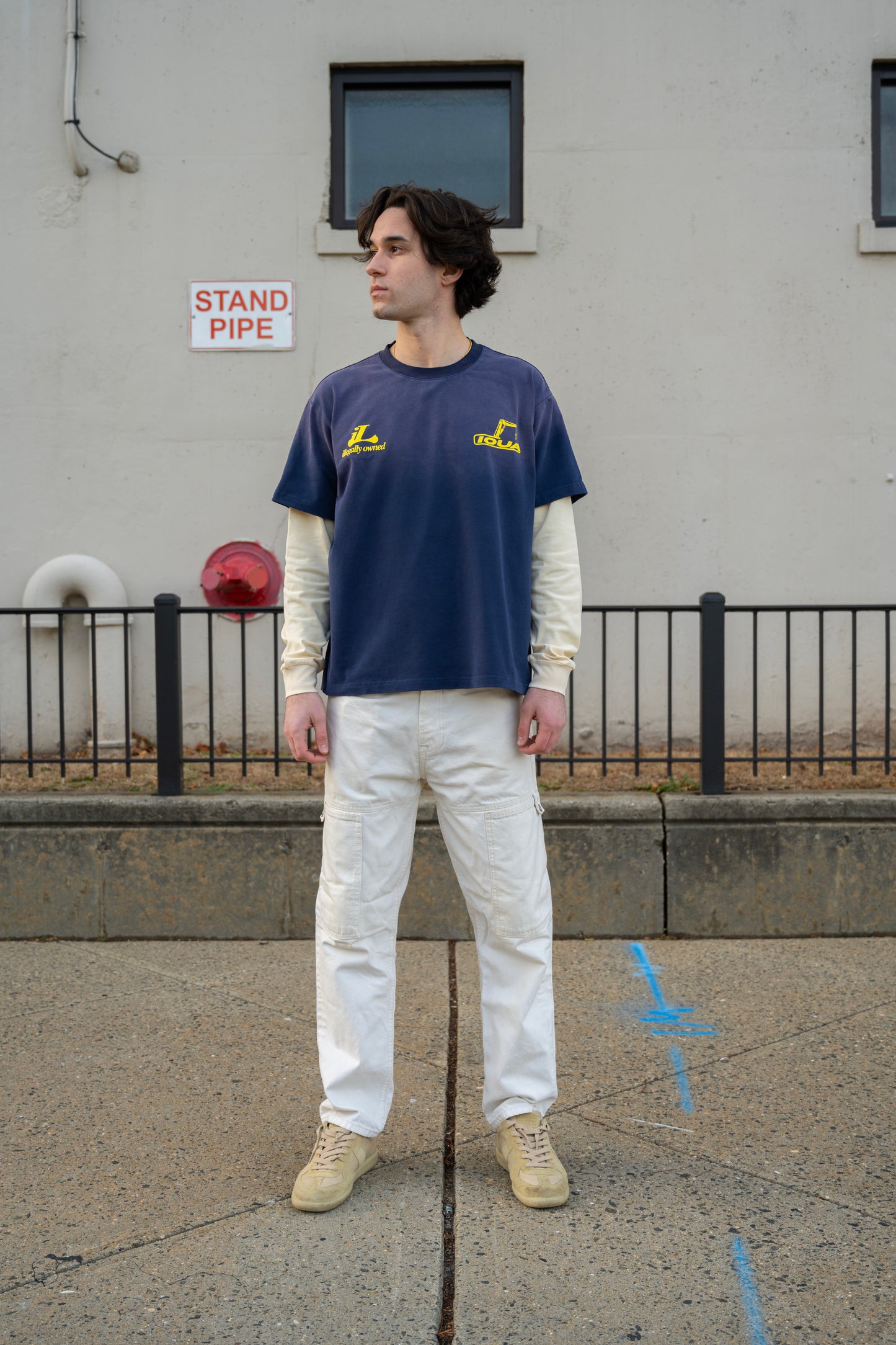 Labor Union Long Sleeve (Vinatge Navy & Cream)