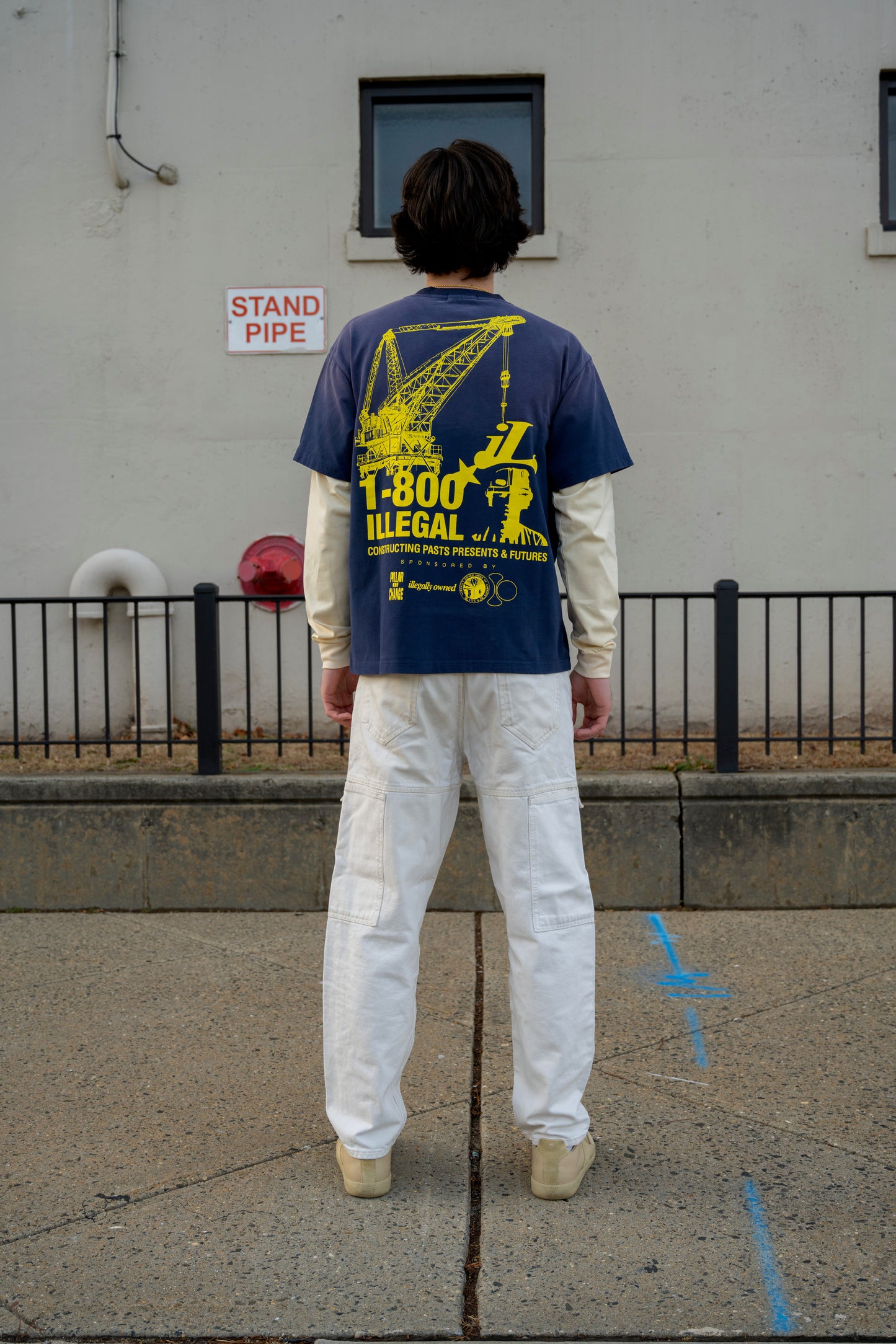 Labor Union Long Sleeve  (Vinatge Navy & Cream)